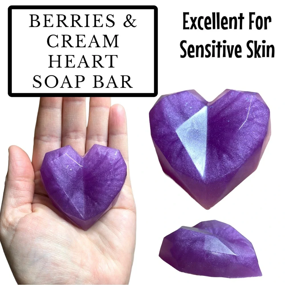 1 Bar, Berry Cream Heart Soap, Handmade ( PRICE IS FIRM ) - Picture 1 of 1